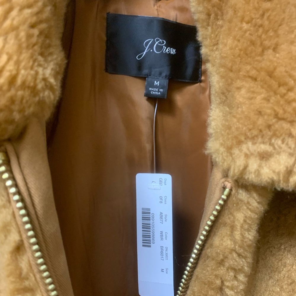J Crew Teddy Fleece BomberJacket NWT SZ M - Picture 7 of 7